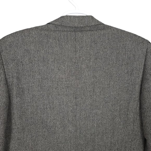 ERMENEGILDO ZEGNA Blazer Jacket EU 52R Black Gray Wool Herringbone 2-Button Soft - Picture 8 of 14
